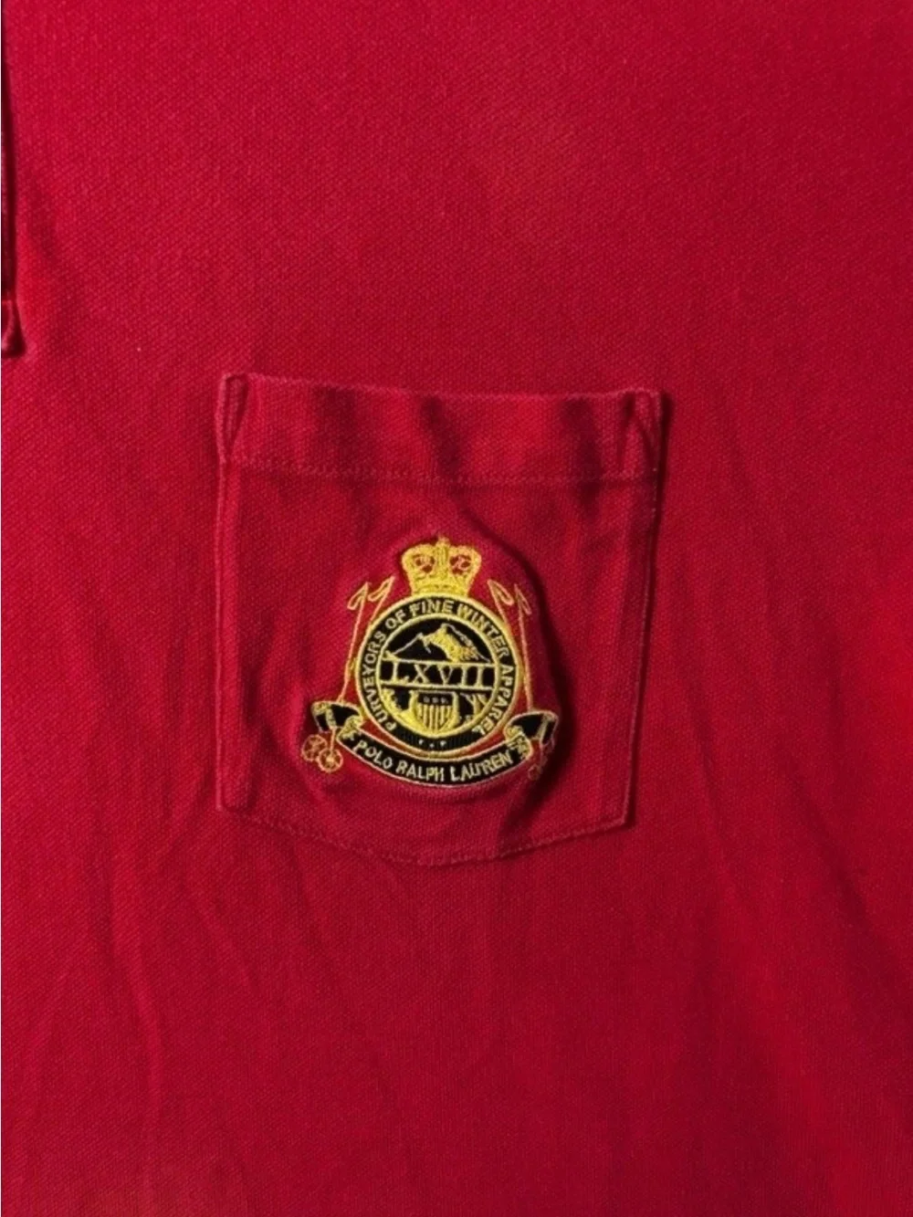 Polo Ralph Lauren Heritage Crest Polo Shirt Mens 2XL Red Pocket Logo